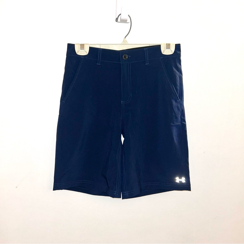 Under Armour Boys Dark Blue Athletic or Leisure Shorts Pockets & Belt Loops s14